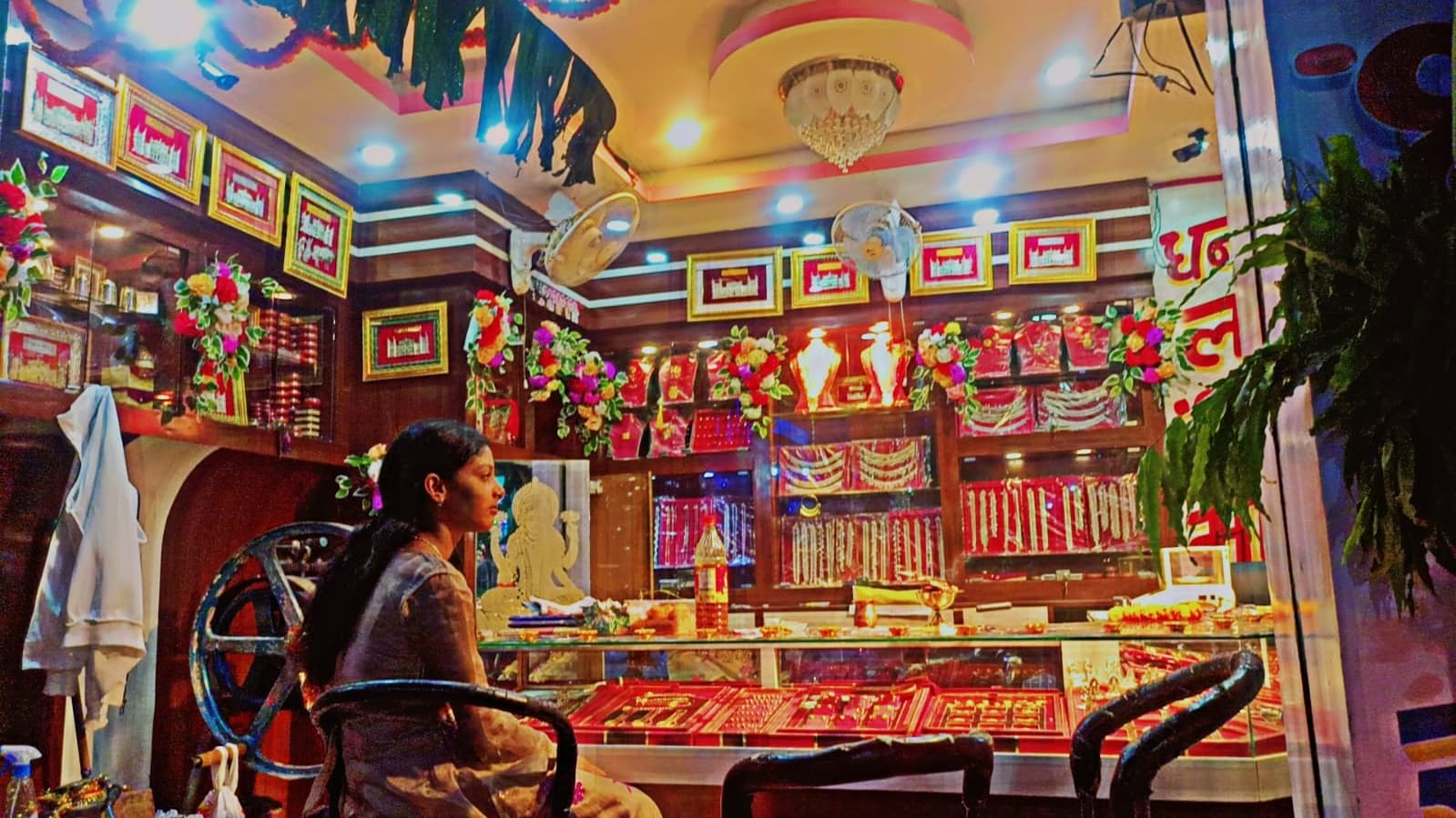 Inside Dhanlaxmi jewellers showroom in JanakpurDham